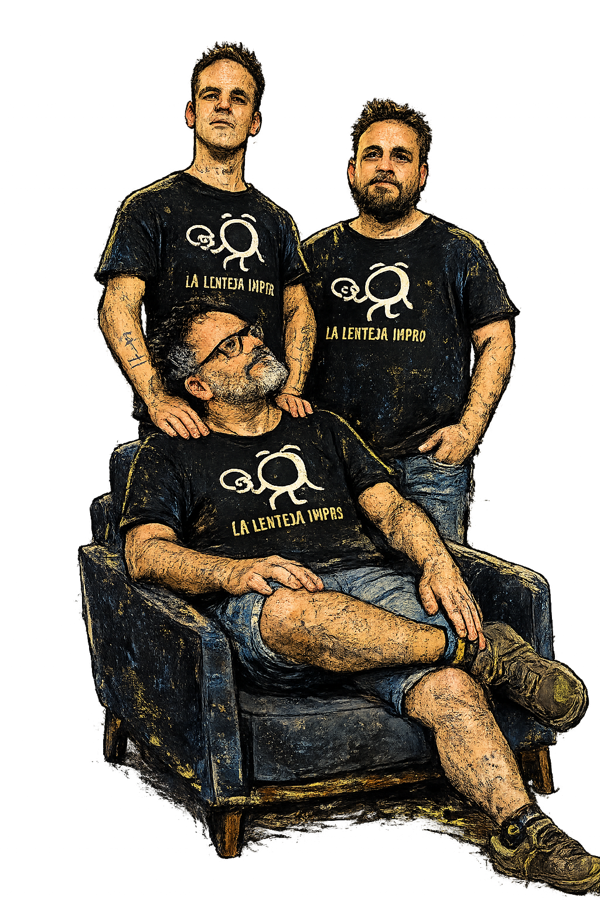 Los tres integrantes de La Lenteja Impro