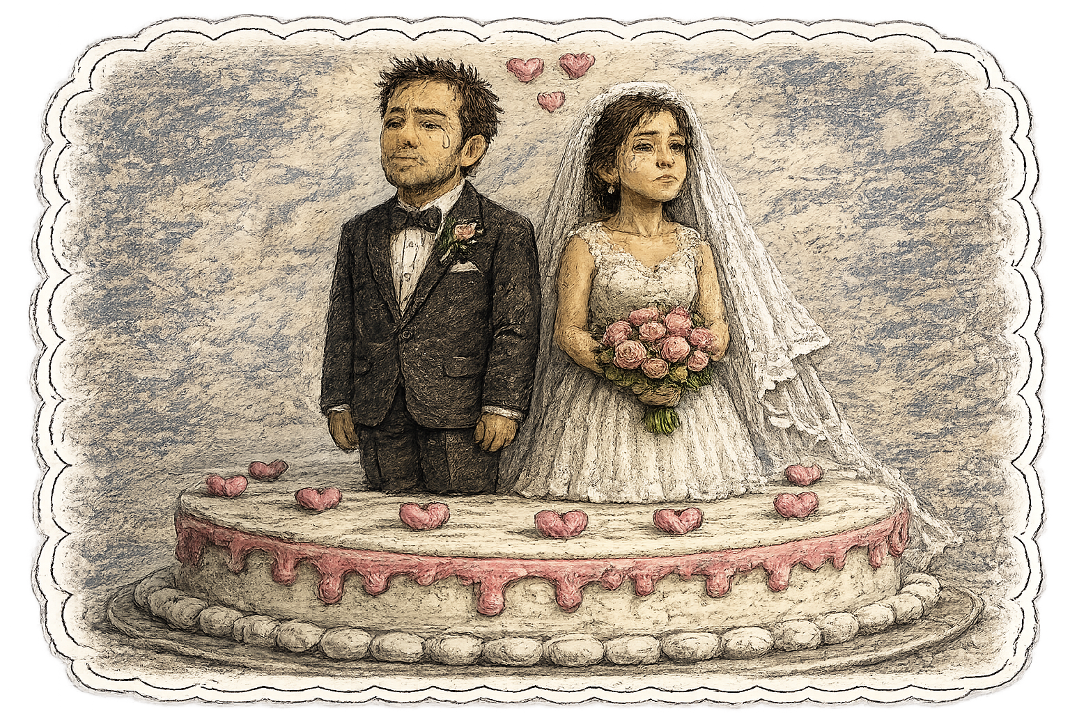 Sticker de figuras de tarta de boda